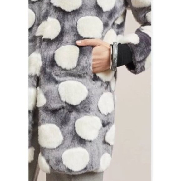 NWT- Ett:twa x Anthropologie The Bubbles Faux Fur Coat - L - Picture 3 of 4